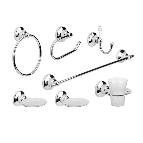 Set de Accesorios para Baño Estalgrif Luxor 8 piezas Cromo