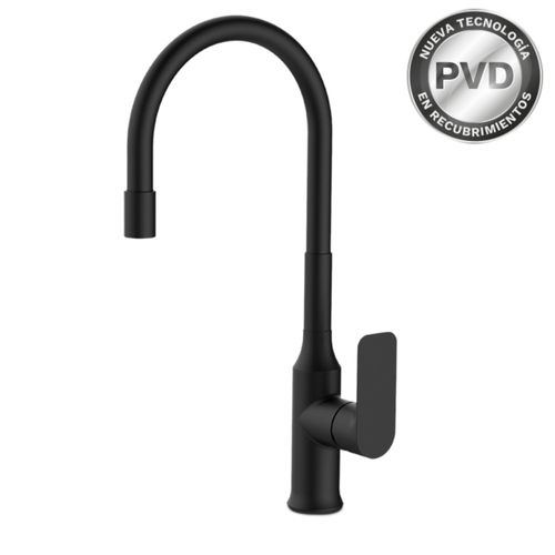 Grifería Monocomando Vasser Agatha Black para Cocina de Mesada con Pico Móvil Flexible