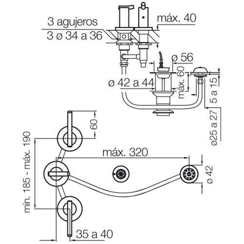 Grifería FV Libby para Bidet Con Transferencia