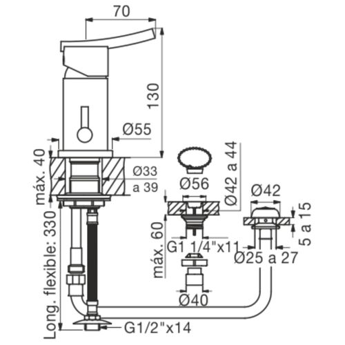 Grifería Monocomando FV Libby para Bidet