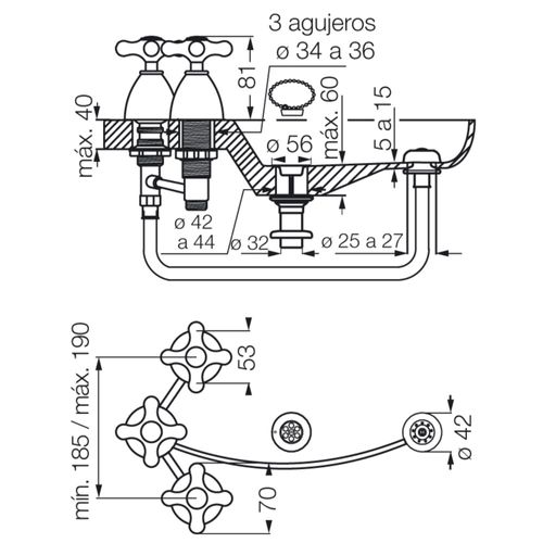 Grifería FV Margot para Bidet con Transferencia