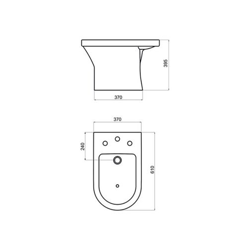 Bidet 3 Agujeros Ferrum Varese BJA3J Blanco