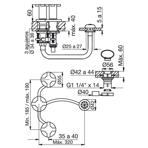 Grifería FV Alerce para Bidet con Transferencia