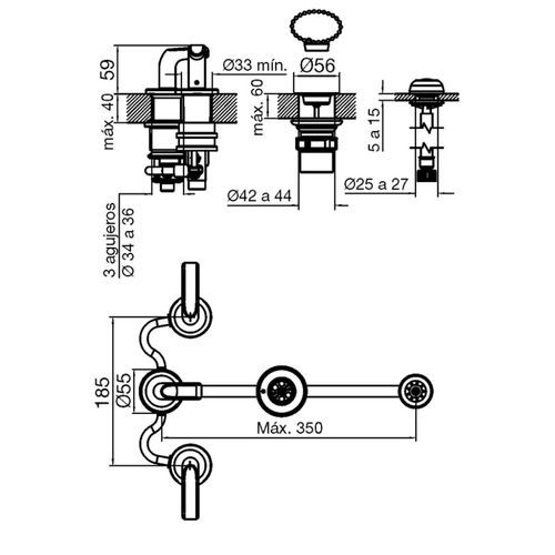 Grifería FV Ciprés para Bidet con Transferencia