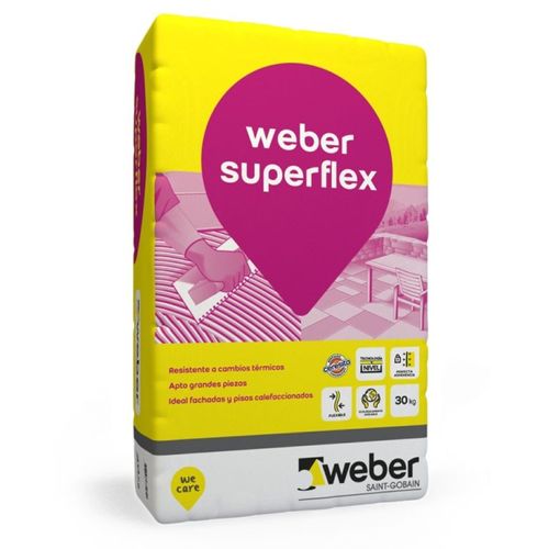 Pegamento Superflex Weber para Porcellanato x 30 Kg