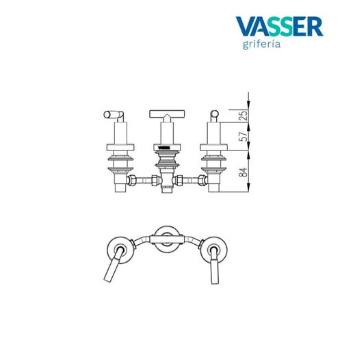 Grifería Vasser Cyrano Lever para Bidet con Transferencia