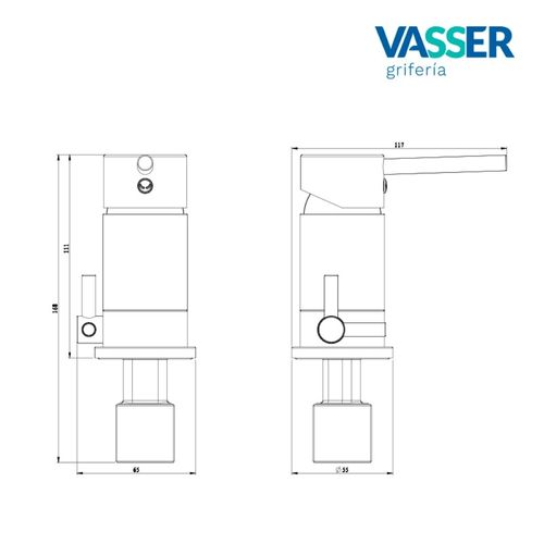 Grifería Monocomando Vasser Lyra para Bidet