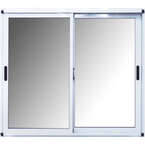 Ventana Corrediza 100x90 de Aluminio Moderna Nexo con Vidrio Entero Blanca