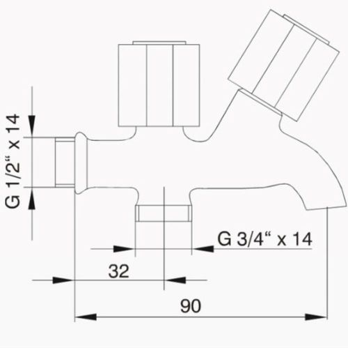 Canilla FV Allegro para Lavarropas para 13mm