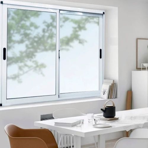 Ventana Corrediza 120x110 de Aluminio Moderna Nexo con Vidrio Entero Blanca