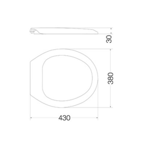 Tapa Asiento de Inodoro Ferrum Traful Universal Base TSW1 Polipropileno Blanco