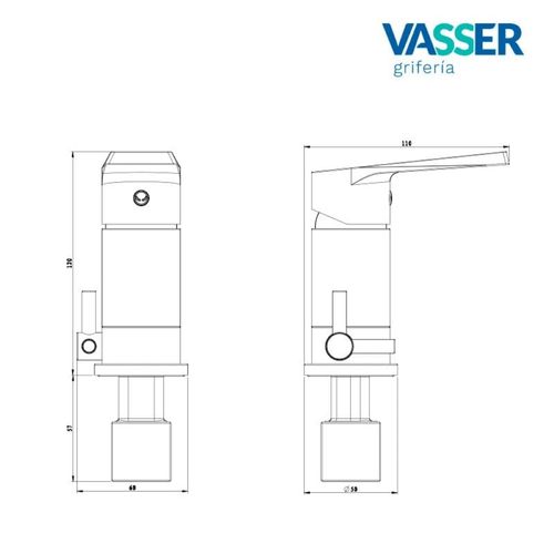 Grifería Monocomando Vasser Zafiro para Bidet