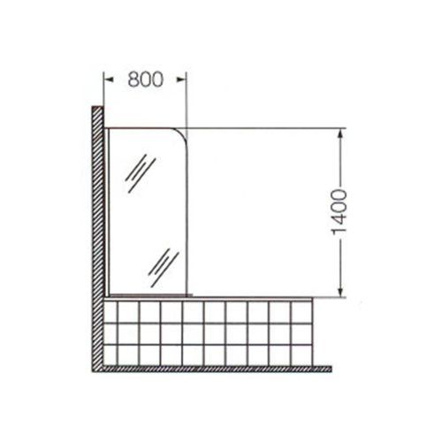 Mampara Baja Ferrum Khios Rebatible 80x140 NM81A Cromo