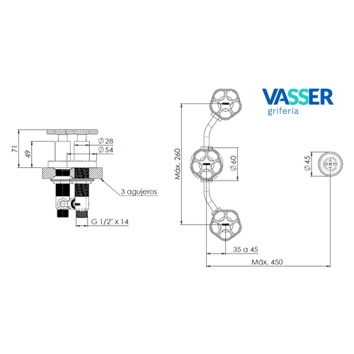 Grifería Vasser Blumé Black para Bidet con Transferencia