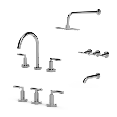 Combo griferías Vasser Cyrano Lever Lavatorio, Bidet y Ducha
