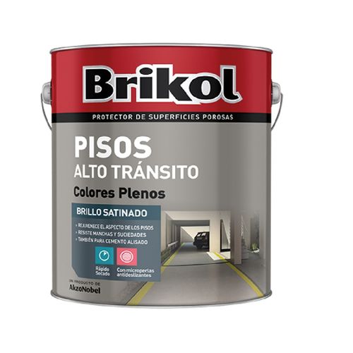 Impermeabilizante para Pisos Alto Tránsito Brikol Gris 4 lts