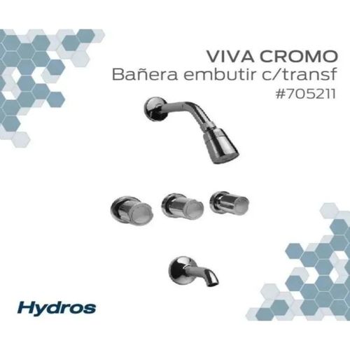 Grifería Latina Viva para Ducha Embutir con Transferencia Cromo 705211