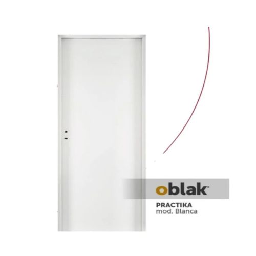 Puerta Placa Practika Oblak Blanco Marco de Chapa 80x200 Izquierda