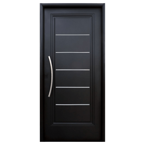 Puerta Semipremium Nexo 1 Tablero Machimbrado 85x205 Negra Derecha