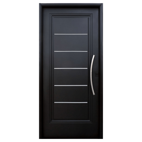 Puerta Semipremium Nexo 1 Tablero Machimbrado 85x205 Negra Izquierda