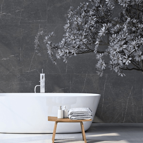 Porcelanato Vite Silver Grey 60x120 Grafito Simil Marmol Pulido