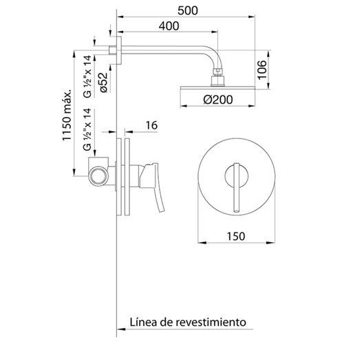 Grifería Monocomando FV Libby para Ducha sin Transferencia