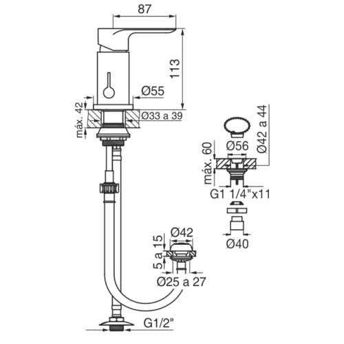 Grifería Monocomando FV Coty para Bidet
