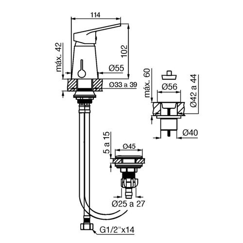 Grifería Monocomando FV Compacta para Bidet