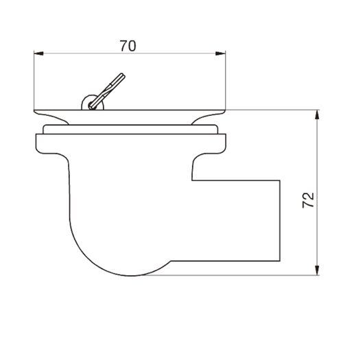 Desagüe para Bañera, con Codo de 90º 1 1/4″ Fv - Cromo