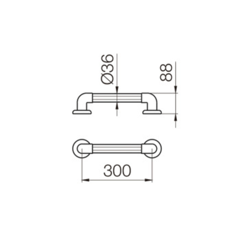 Barral de Apoyo Recto Ferrum Traful 30cm Blanco VPFR3