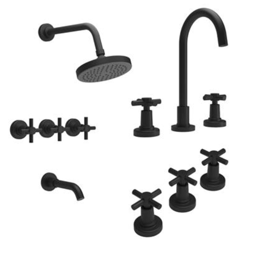 Combo de Griferías Estalgrif Tauro Black Lavatorio, Ducha y Bidet