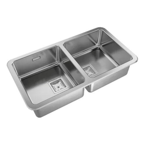 Pileta De Cocina Doble Johnson Acero Quadra Q085A