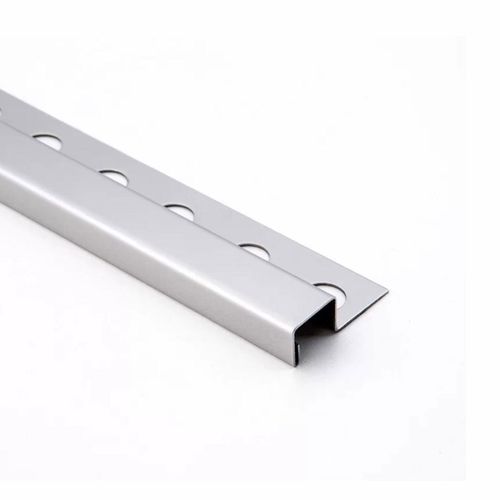 Moldura Omega Recta Moldumet Aluminio Esmerilado 10mm
