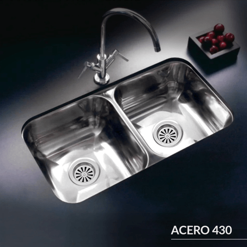 Pileta Doble de Acero 430 Johnson para Cocina CC37