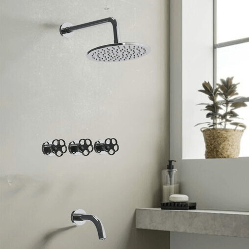 Grifería Vasser Blumé Black para Ducha y Bañera con Transferencia