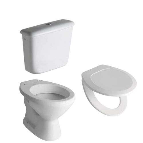 Juego de Baño Ferrum Mayo Inodoro Corto con Depósito de Colgar y Asiento