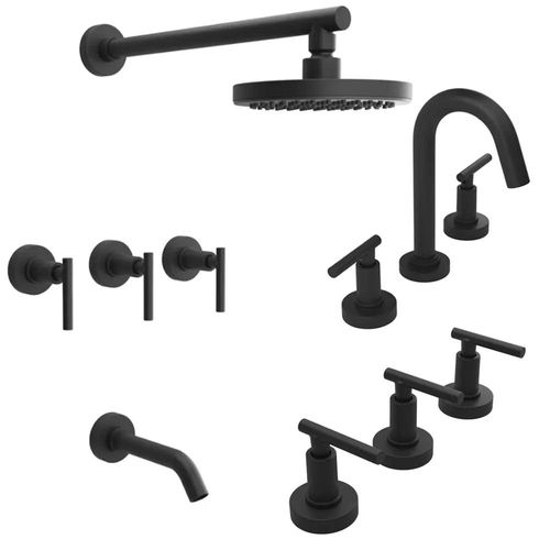 Grifería Estalgrif Thunder Black Advance Lavatorio Ducha y Bidet