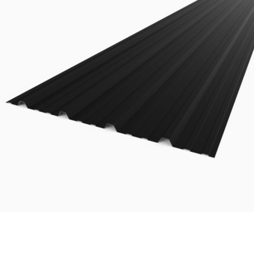 Chapa Trapezoidal Cincalum Negra Nº 25 1.10 X 4 Mts