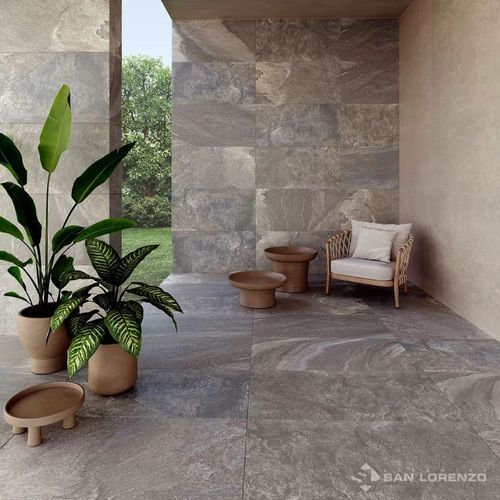 Porcelanato San Lorenzo Rocca Ardesia Gris 58X58 Fit Antideslizante