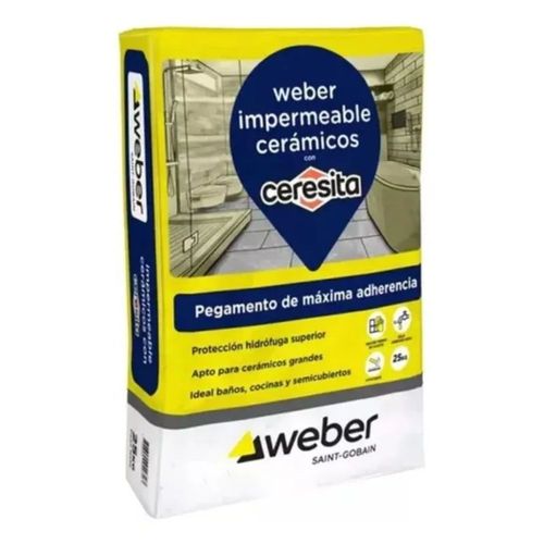 Pegamento Impermeable Weber Con Ceresita X 25 Kg