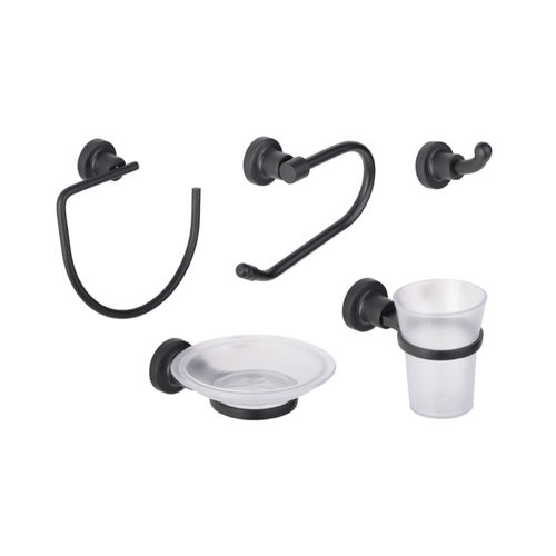 Set de Accesorios para Baño Estalgrif Serena 6 piezas Negro