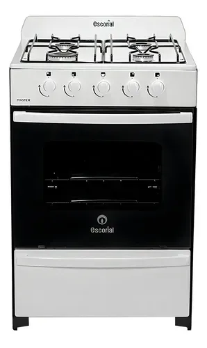 Cocina Gas Natural 4 Hornallas Escorial Master Classic Blanca