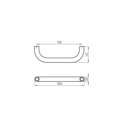 Barral Fijo 35cm Ferrum Espacio Andina VEFR3 Blanco