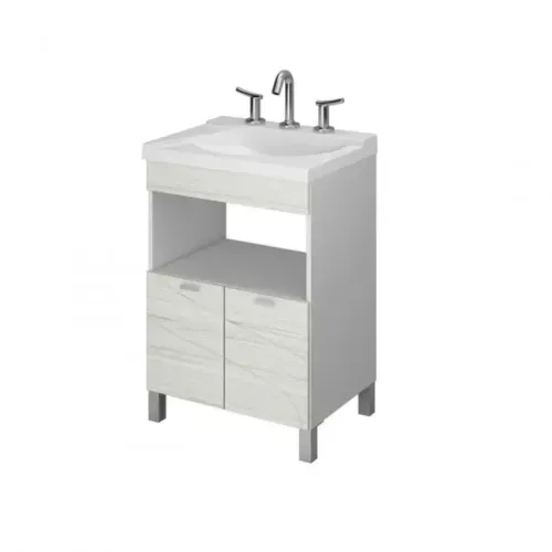 Vanitory Schneider Nilo PVC Cuerpo Blanco Frente Rovere