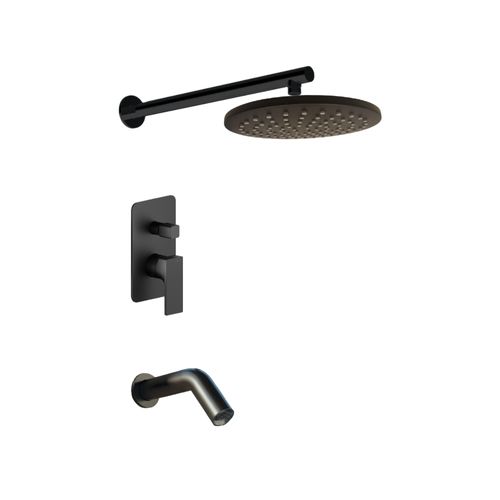 Grifería Nobili Seven Empotrada Monocomando Negro para Ducha y Bañera