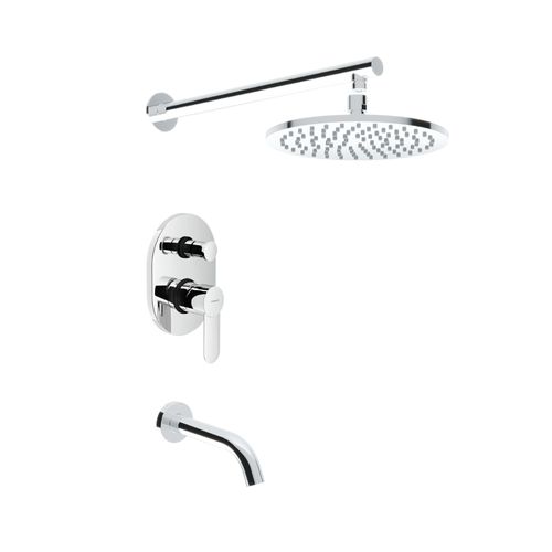 Grifería Nobili de Ducha Embutida Monocomando Con Pico Lavapiés Sand  Cromo