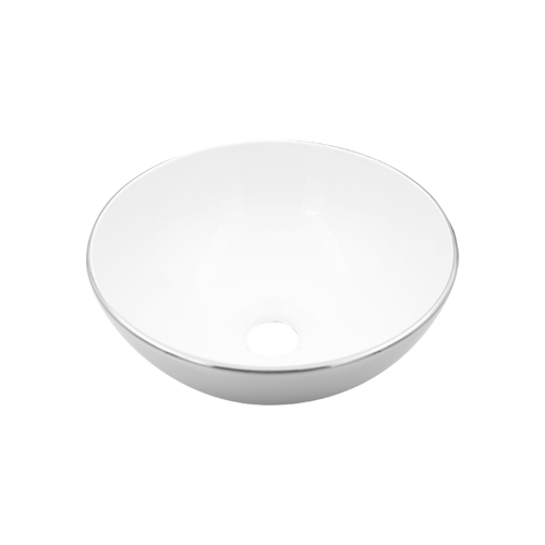 Bacha de Apoyo PF Redonda Platina Blanco y Plateado