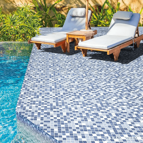 Cerámico San Lorenzo Veneciano Mix Aguamarina Fit 33x33 cm