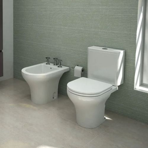 Juego de Baño Ferrum Veneto Inodoro Largo con Deposito Asiento y Bidet