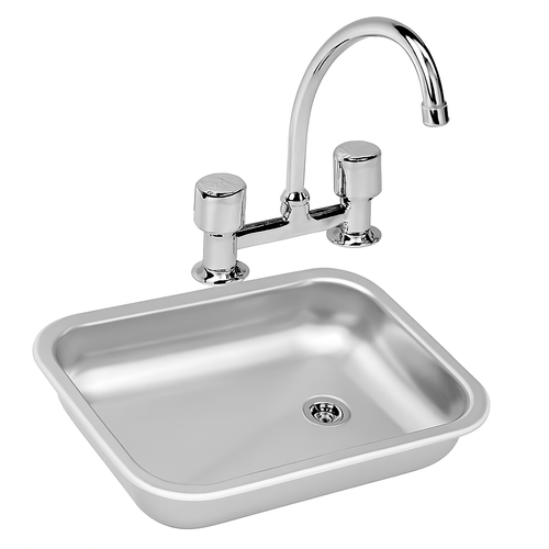 Combo Grifería Oasis y Bacha Johns Acero 430